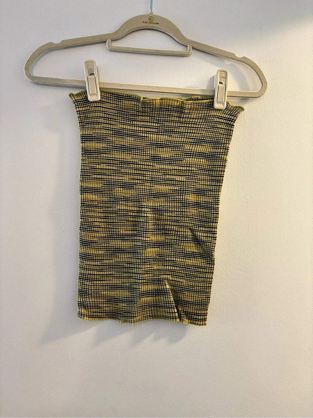 Missoni knit tube top, yellow, green, black - size S/M
